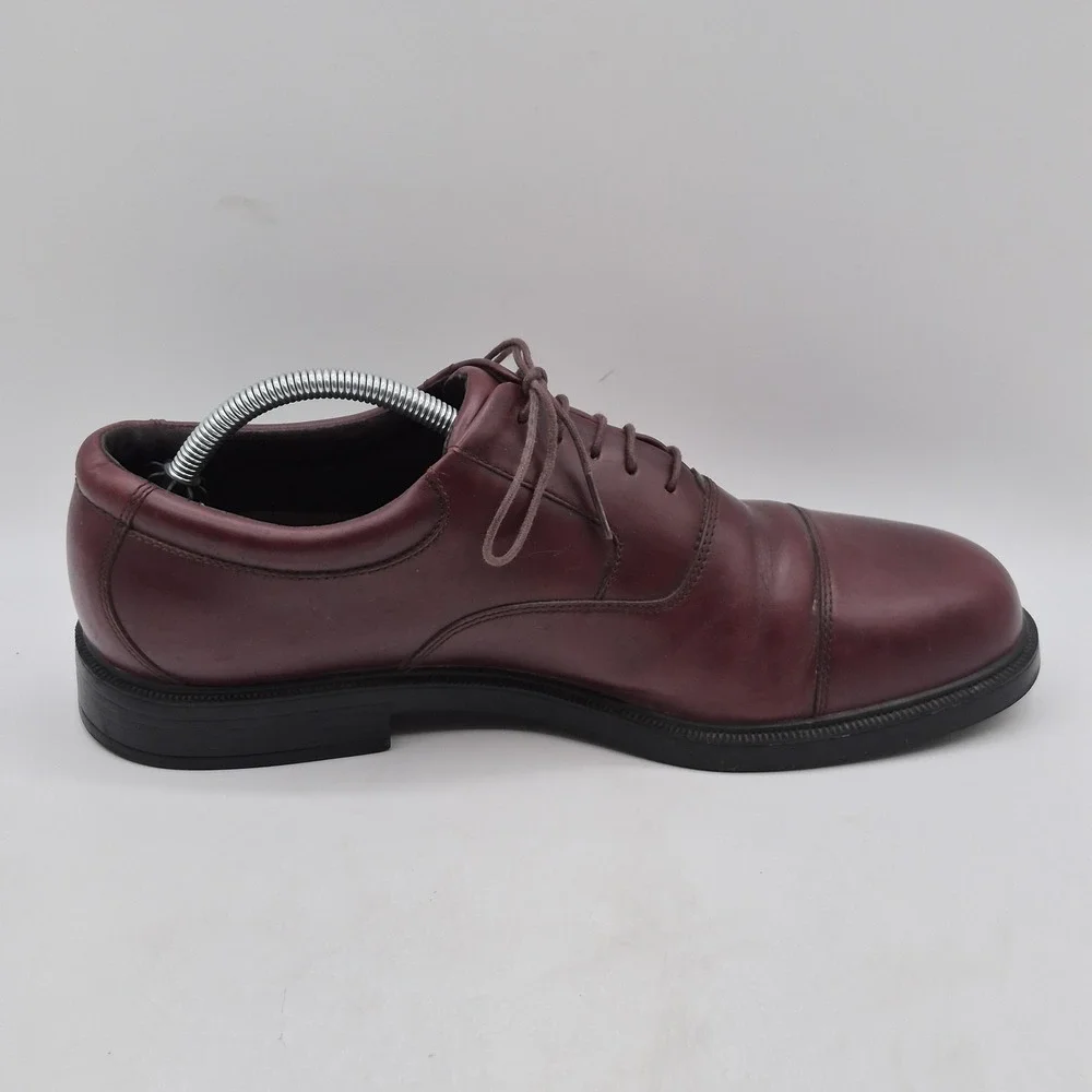 Rockport Shoes Mens Size 10.5 Red Leather Cap Toe Oxford Dress Lace Up M4347‎